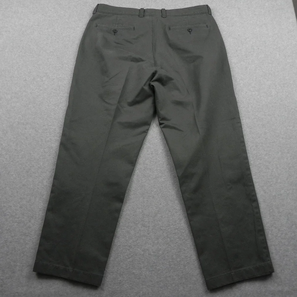 J Crew Pants Mens 36x28 Classic Fit Essential Khaki Straight Flat Front Green